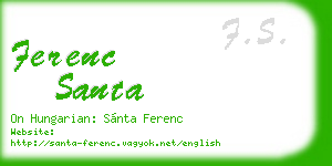 ferenc santa business card